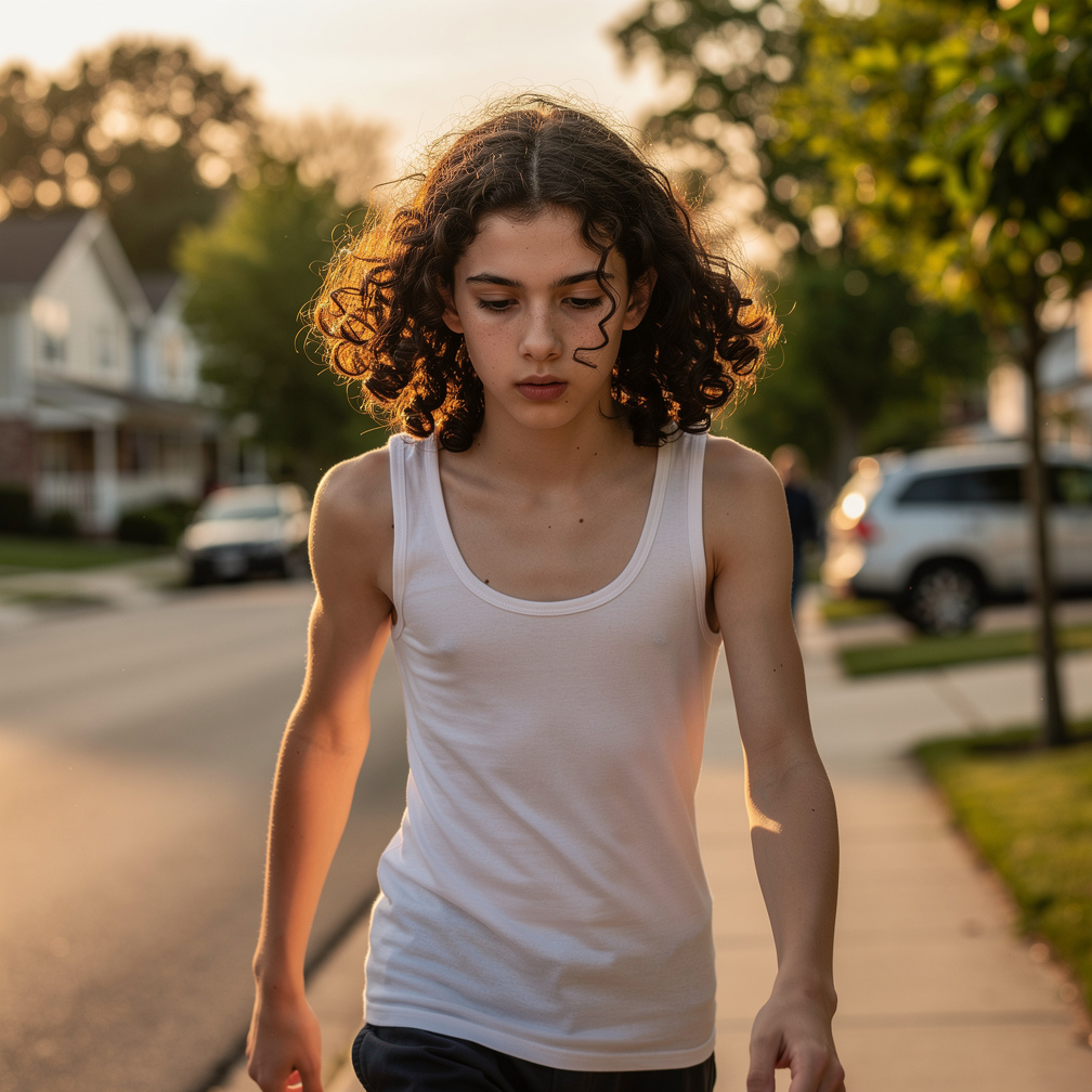 He felt uneasy, avoiding eye contact as he walked quickly home.