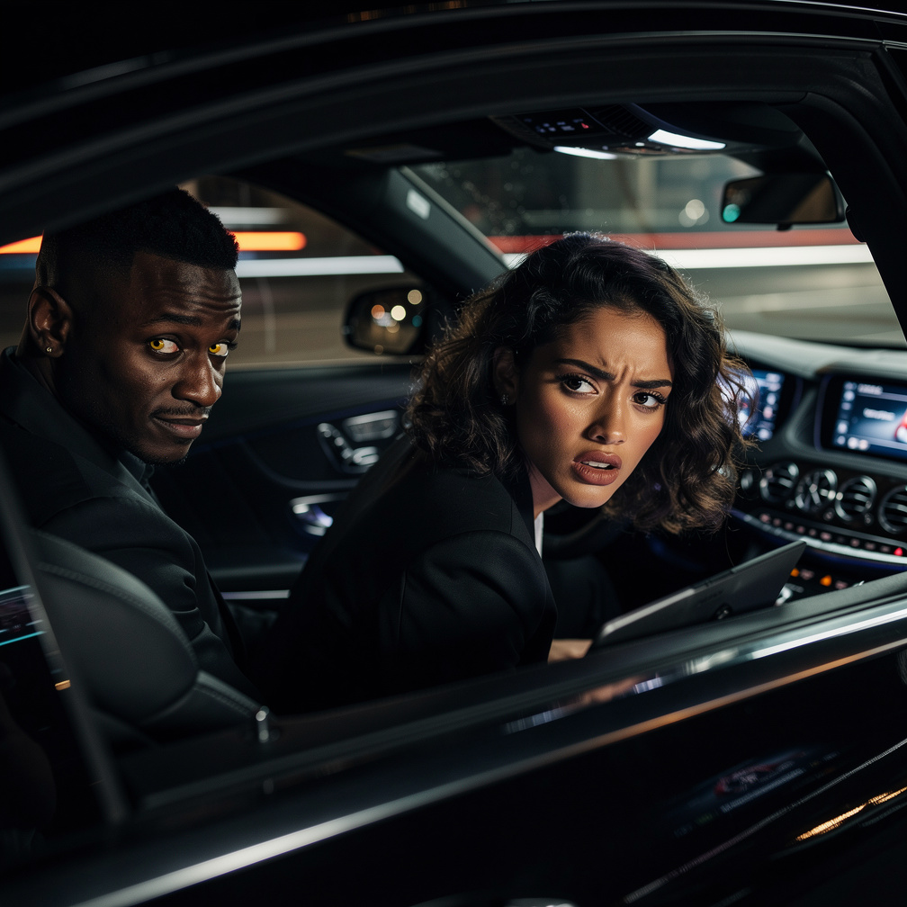 Sariyah: *sigh* My name is Sariyah, I'm gonna get fired... Because you kidnapped me.
De'Marcus: "Kidnapped?" *he said while r