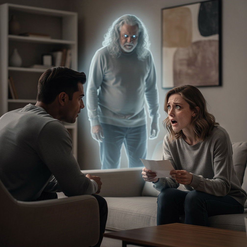 The next day, his father's spirit continued to trouble his wife. She explained everything to him, everything that was happeni