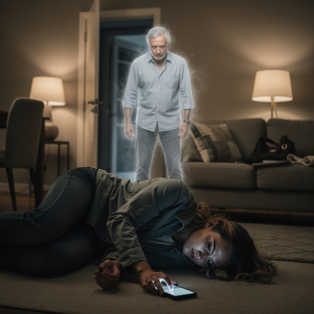 She was talking to her friend on her phone and explaining everything. His father's spirit appeared and told her, "Tell your h