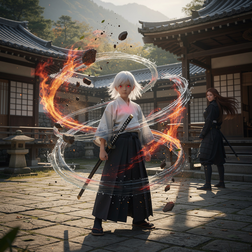 The boy, now a skilled samurai, discovers he is one of the chosen heroes, a soul slayer, with the power to wield the elements