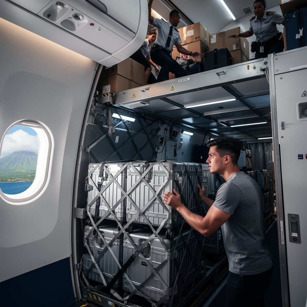 As you exit the plane, airline staff rush to the cargo area, looking worried and urgency in their faces.