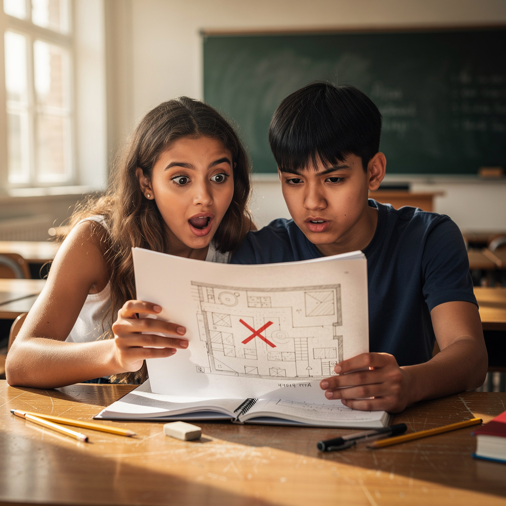 She slipped her notebook onto his desk, and the page fluttered open to a hand‑drawn map of the school’s forgotten attic, mark