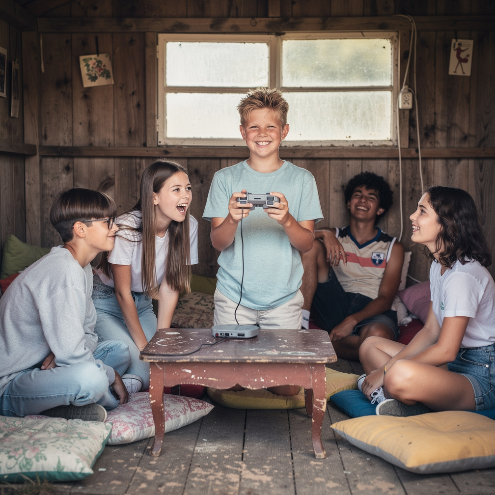 In het Clubhuis Lucas: Ik heb PlayStation, Echte Waar Vroeg Sophia kijk Jongens is Mooi.