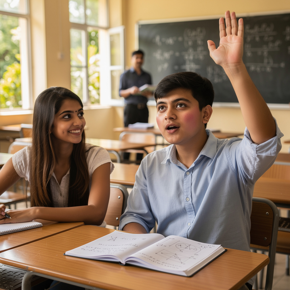 The professor posed a problem on entanglement; Abhi’s hand shot up, voice steady. Jannat watched, impressed, as he explained 