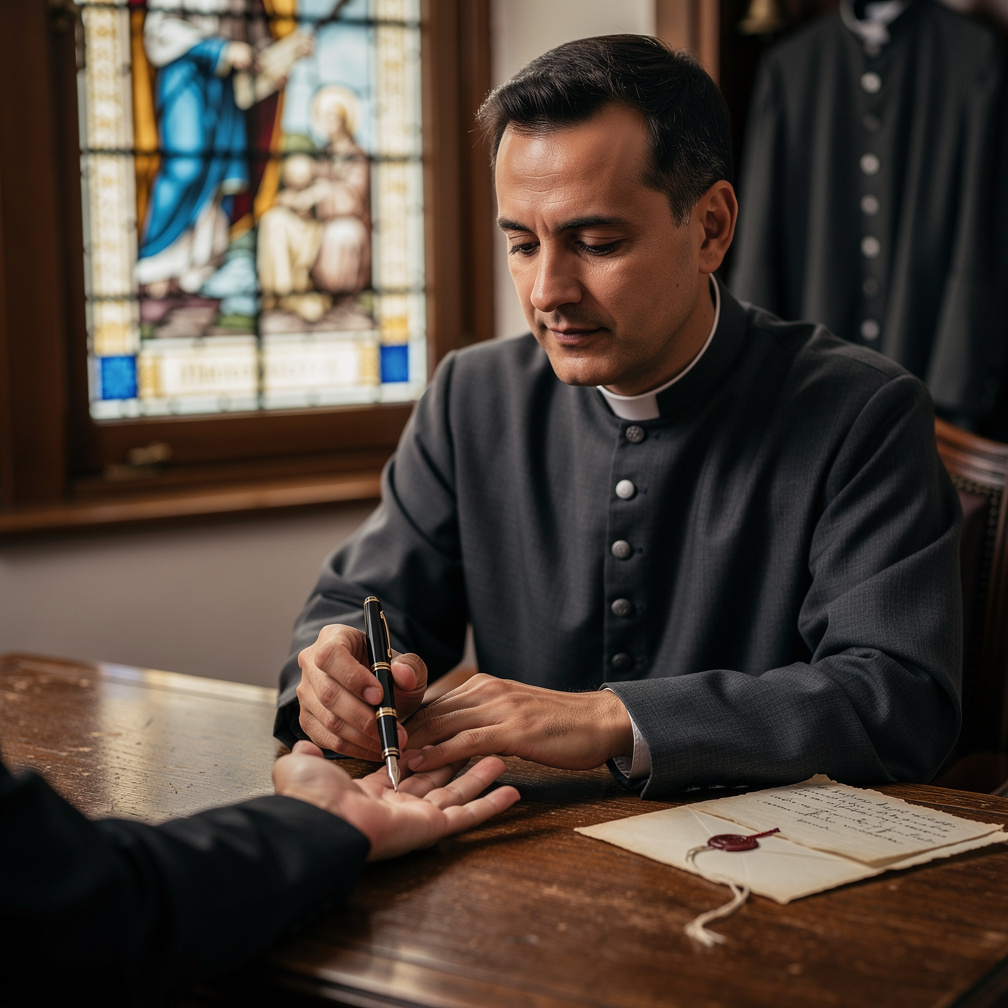 He pressed a fresh pen into my palm, whispering, “Write what you’ve lived, not what you’ve feared,” as the church bell tolled