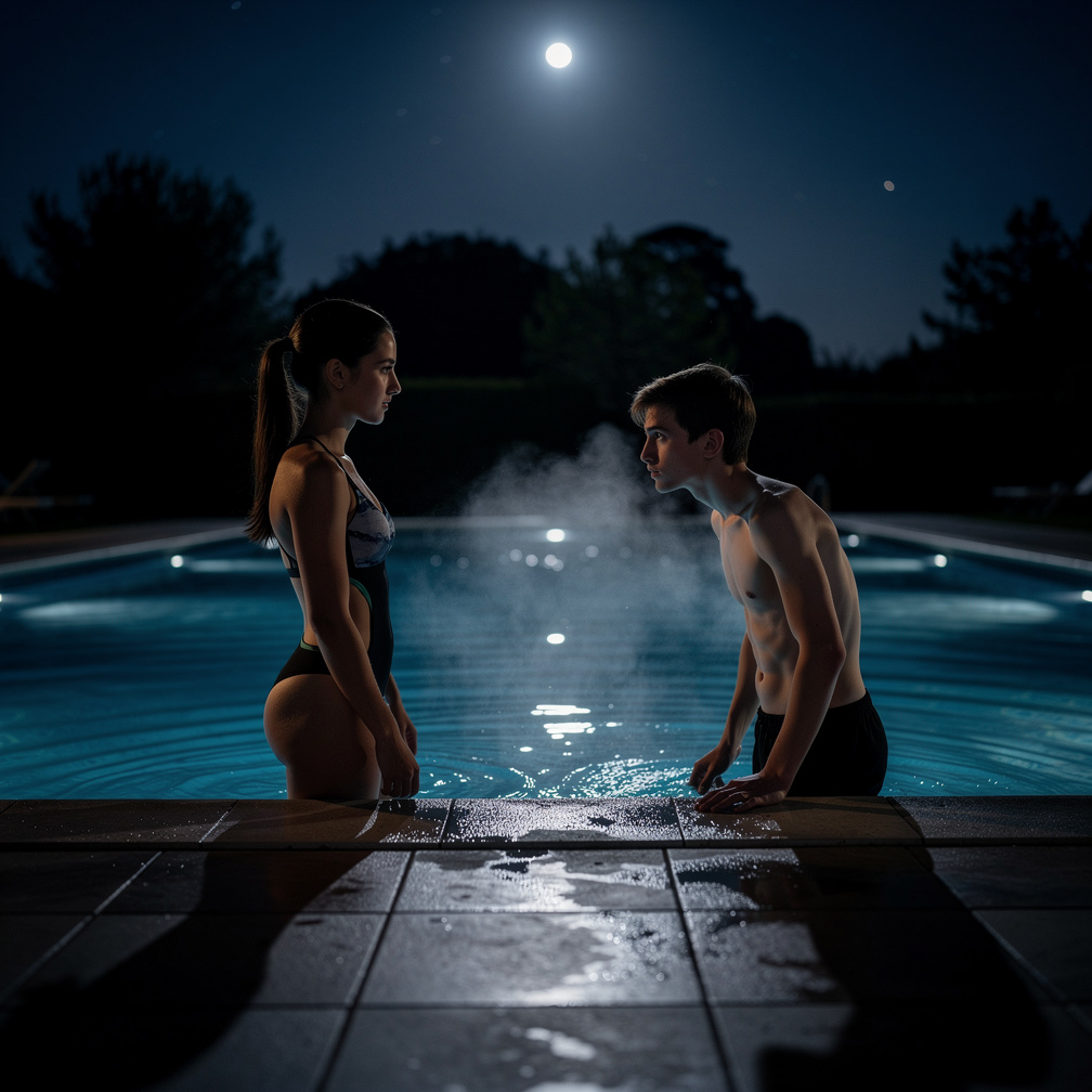 Mimi watches Marco linger by the pool, his breath fogging the water’s edge, and wonders if the night’s silence hides a confes