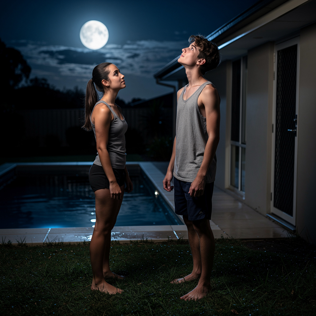 He saw Full Moon in the Skies looking at the Moon