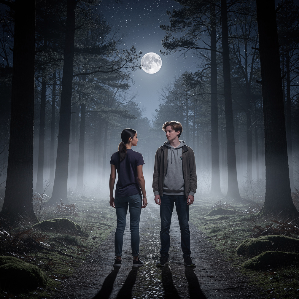 In the  Forests listen to The Skies looking at The moon