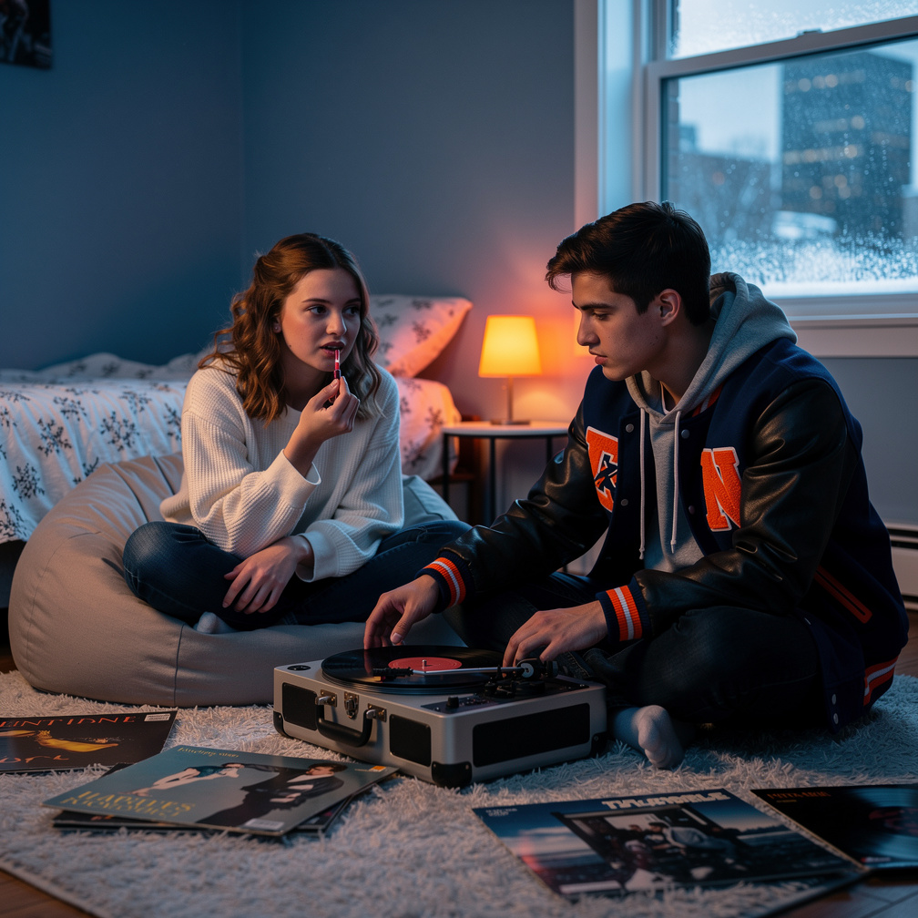 At home, their spots. The Vintage Vinyls listen to The Music