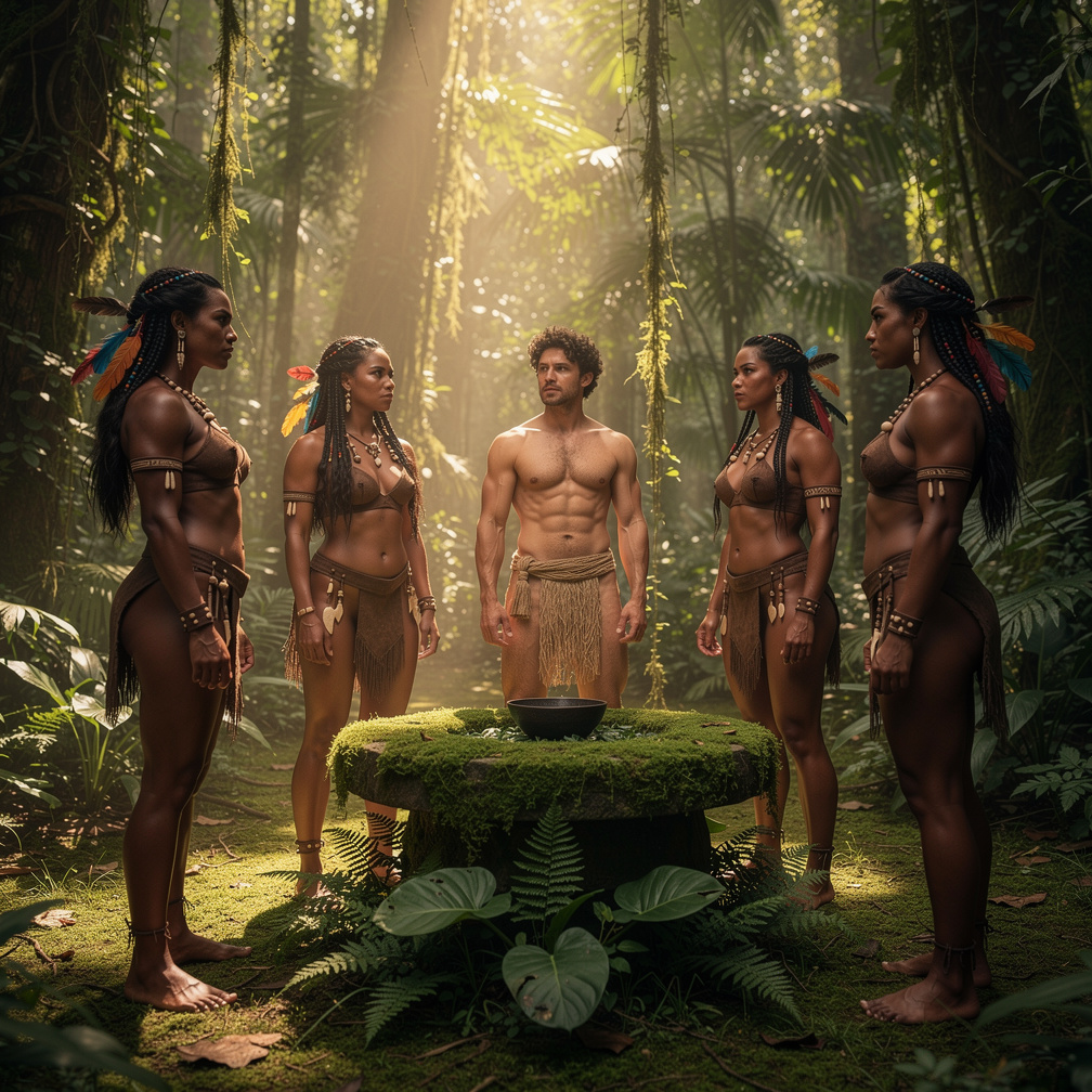 Imagine if: The Amazon women needed a male for baby making.