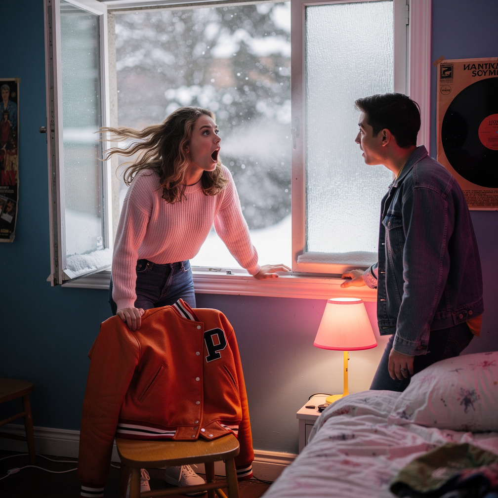 The next day, Lynn, the friend of Nancy, she comes  to Nancy's Home Nancy at The Window Lynn Shouts Her To come