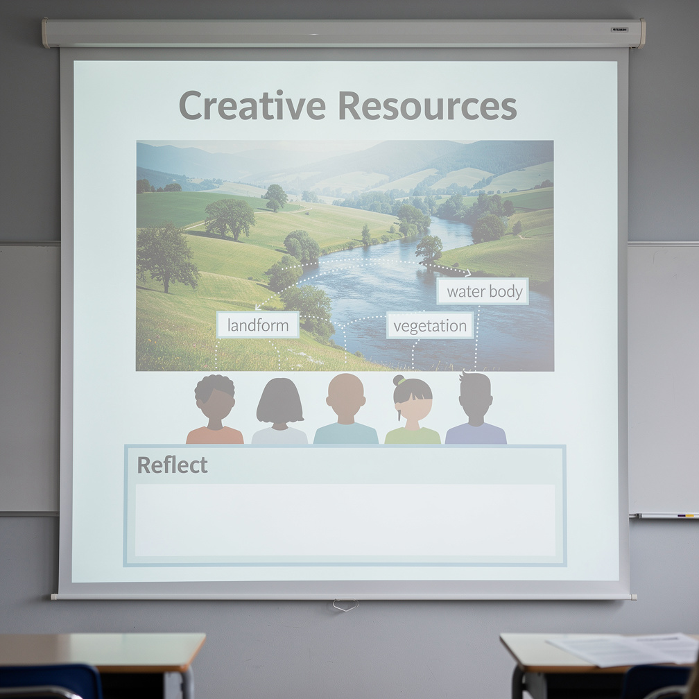 Slide 2: Creative Resources
- Topic: Lesson using photographs in all lesson phases.  
- Structure:
  - Introduction: Show a p