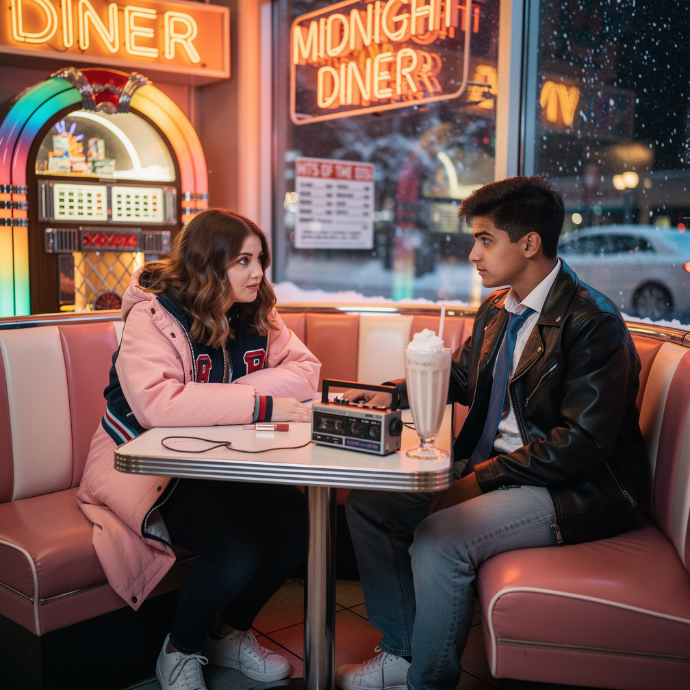 At Night Having The Date In The Diner Hey! Says Barry to Nancy, He asks her To Barry Wanna Drive Yes!