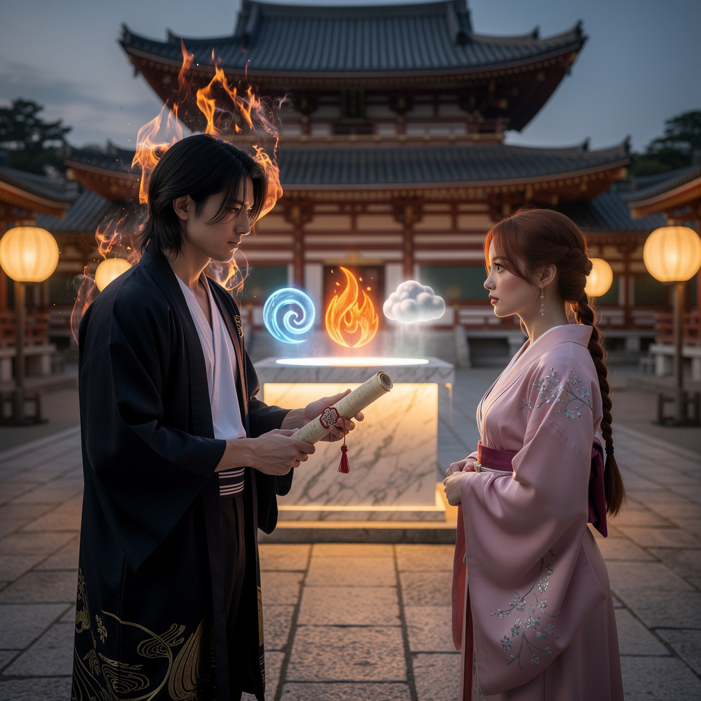 飛月家の長男、蒼太は突然、天野家の娘・凛子からの婚礼の使者を受け取った。彼の心は炎と想像の狭間で揺れ動く。