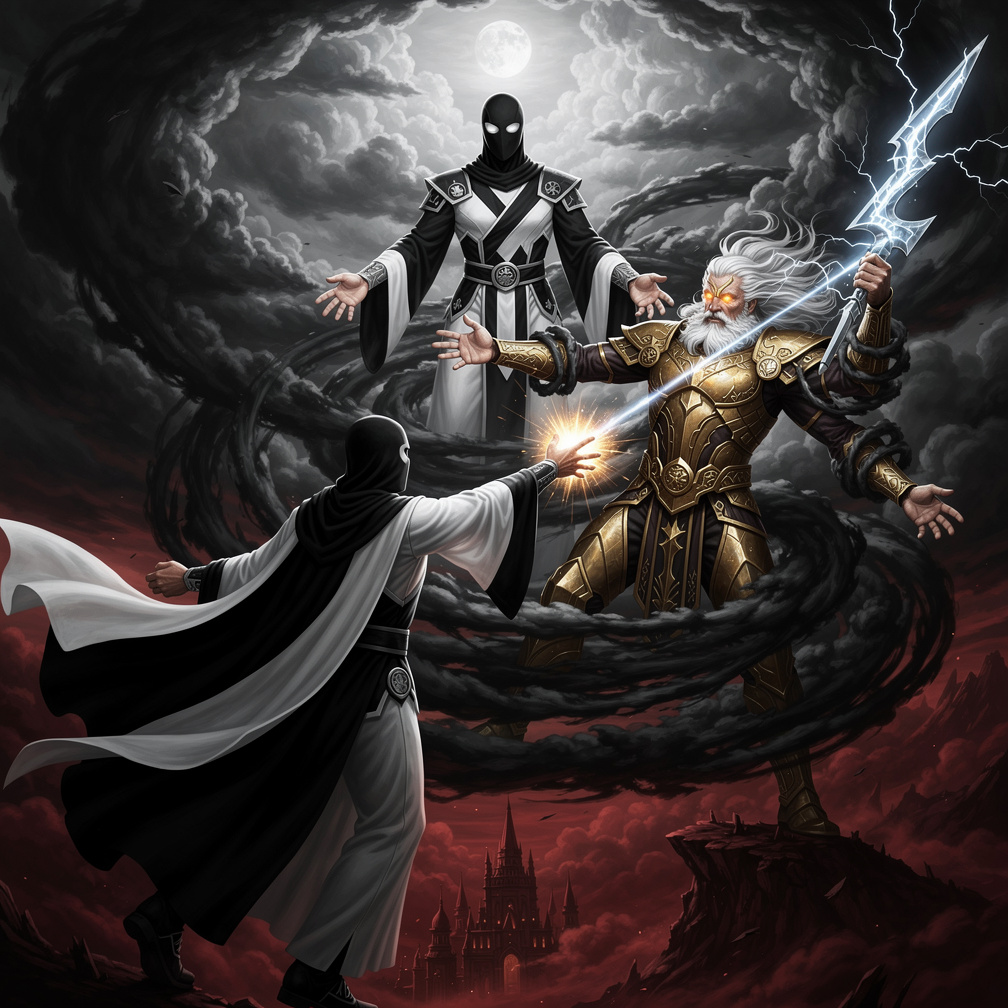 Karena zeus tidak ada apa-apa aku menyegel kekuatannya dan awan hitam menyedotnya dan masuk ke siklus kehidupan.