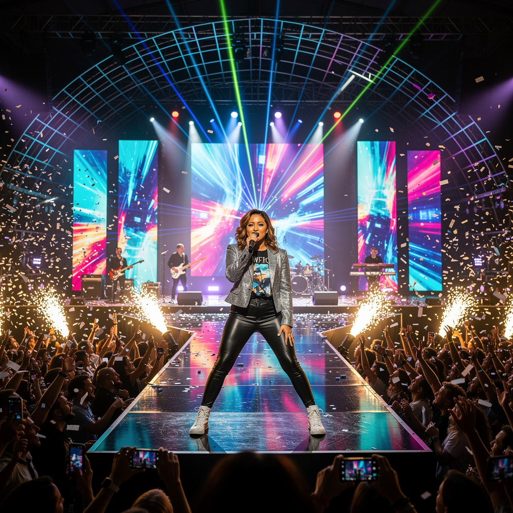 Imagine if: imagine you're on stage, on your first arena tour after taking off in popularity after your first album.