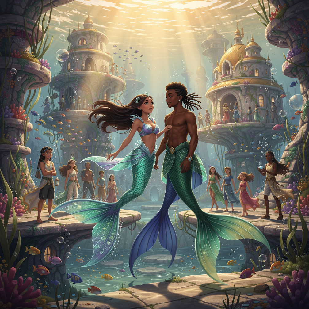 A long time ago, the girl named Mimi lived in underwater  with her Dad and Mom a lot People