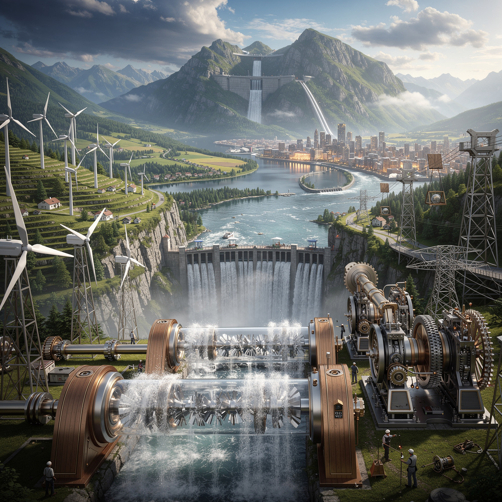 Firstly discover Hydro powered electricity from river with Turbine ,and supply electricity to whole country. store energy wit