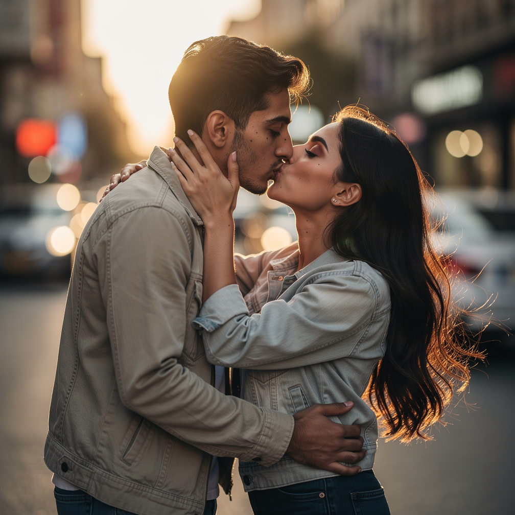 The girl suddenly kiss mammad